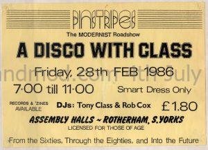 Disco With Class - Rotherham Assembly Halls. Friday 28th February 1986