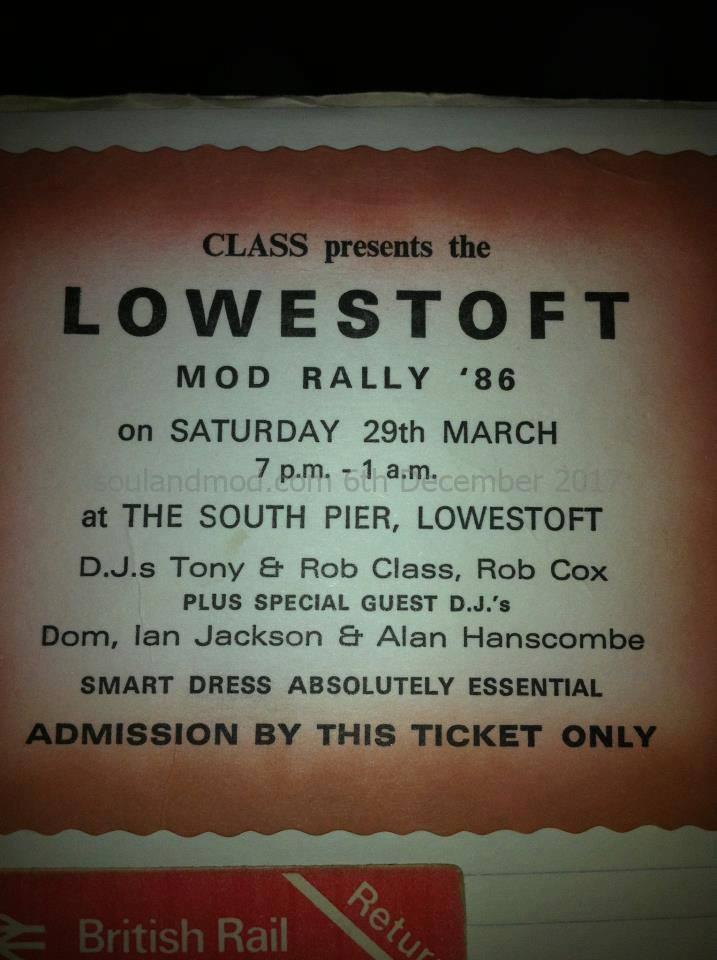 Lowestoft Mod Rally 1986 - DJs Tony Class, Alan Handscombe, Ian Jacksom, Dom Bassett, Rob Cox & Rob Class