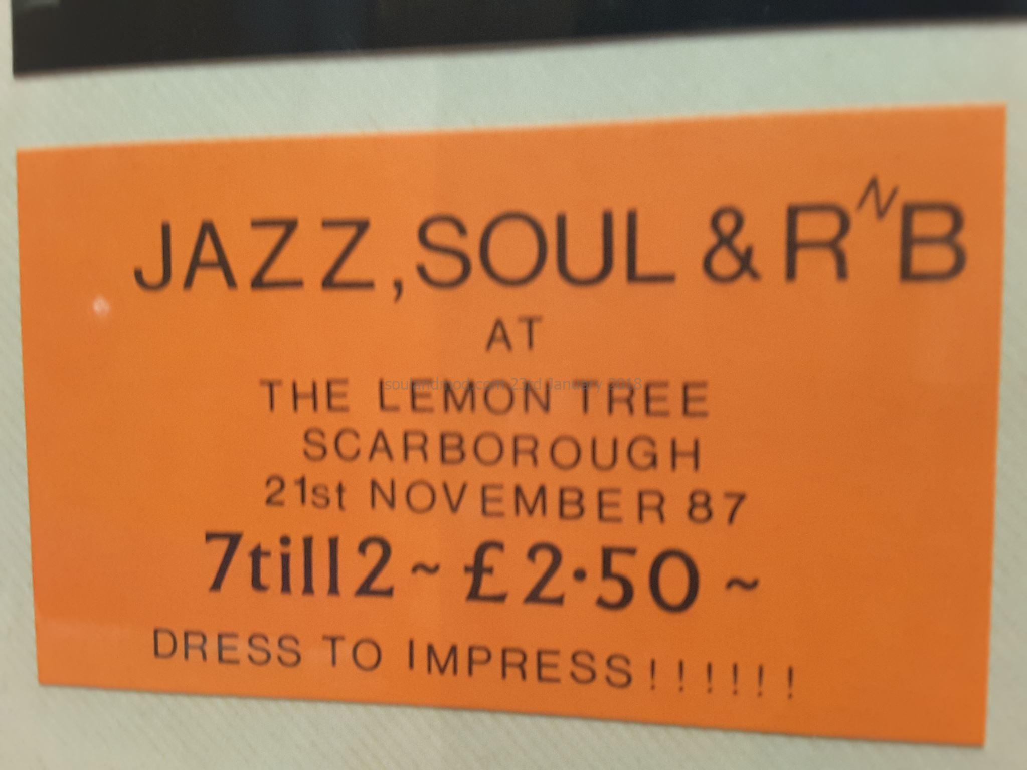 Jazz Soul & RnB Mod Allnighter November 1987 - Lemon Tree Club, Scarborough