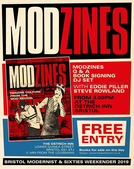 Bristol Modzines book Q & A and signing - Eddie Piller, Steve Rowland & Claire Mahoney - Bristol, BS1 6TJ - DJ Steve Rowland - Mod revival. 16/03/19