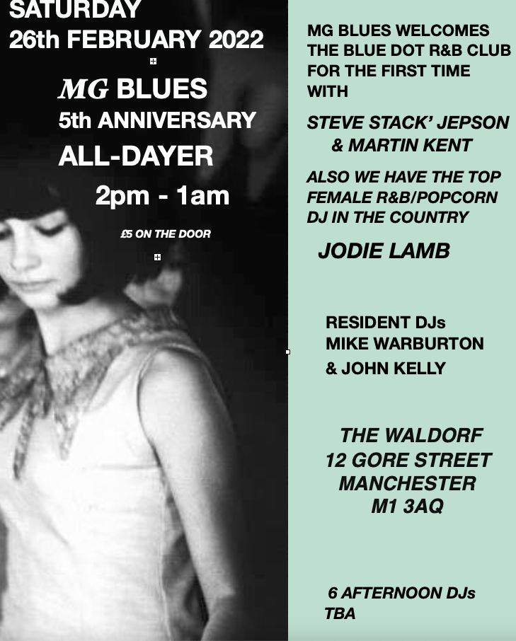 MG Blues 5th Anniversary All-Dayer - 26/02/22